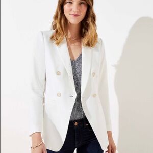 NWOT Loft Double Breasted White Blazer